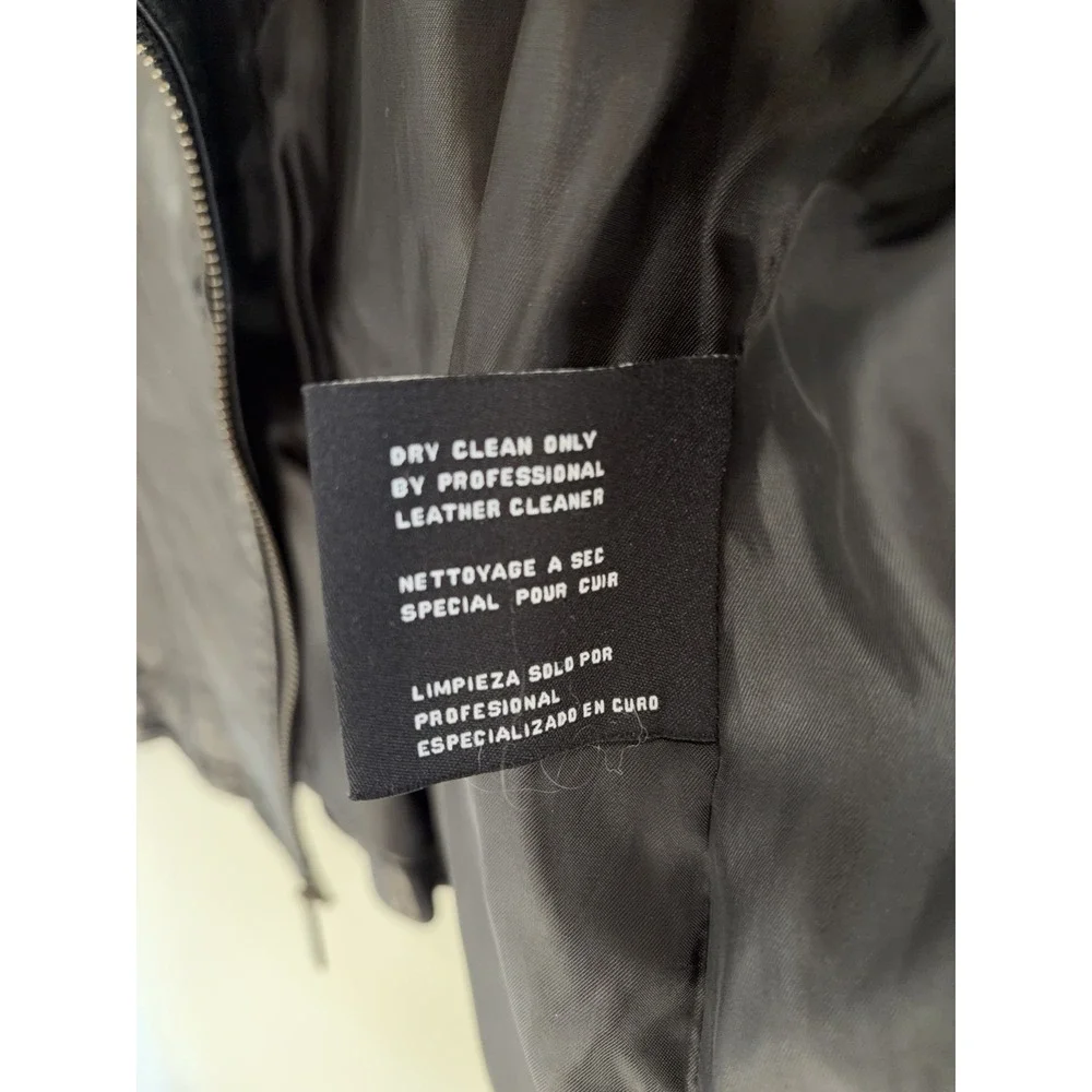 Michael Kors Lambskin Leather Moto Jacket Womens Black Biker Asymmetrical Medium
